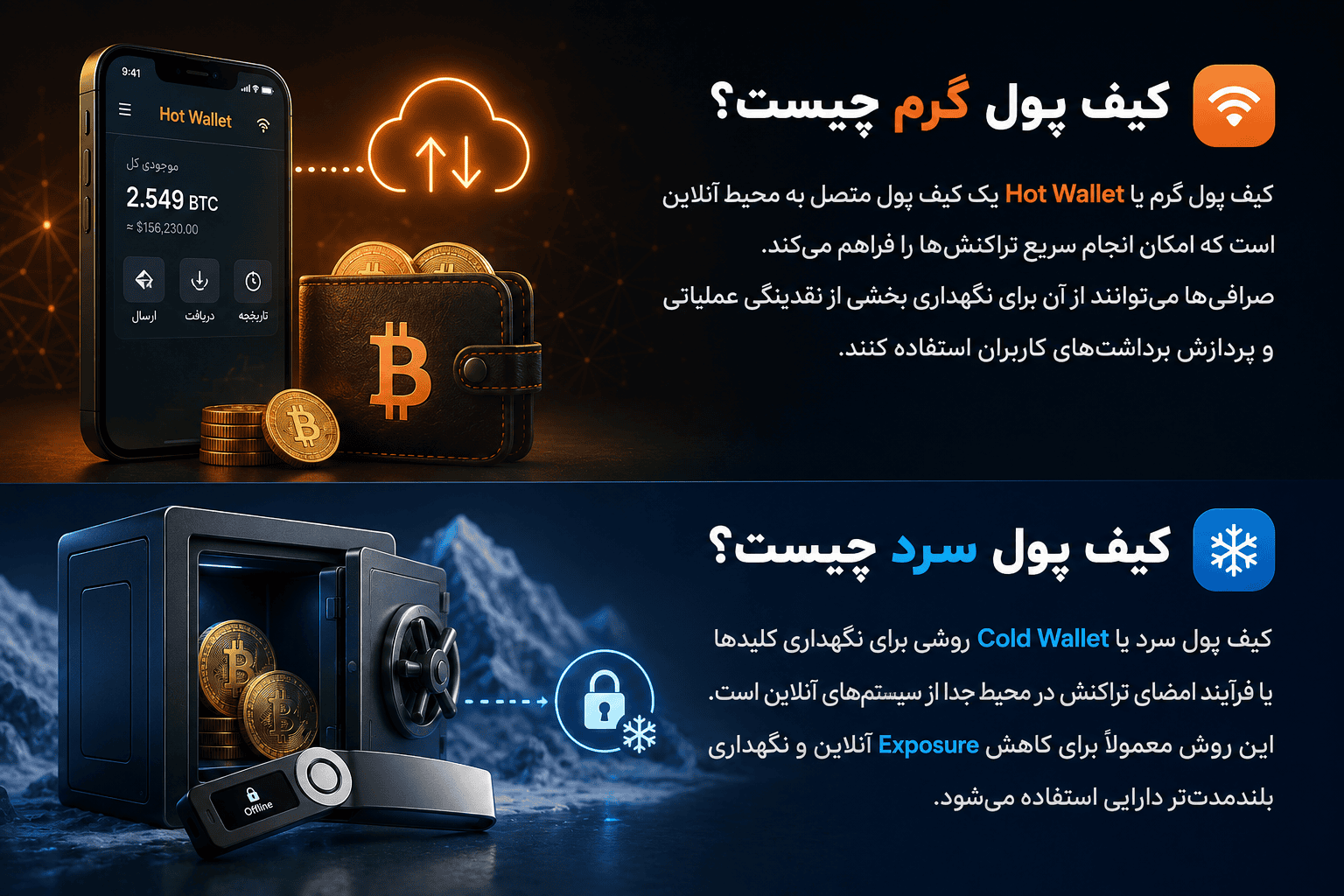کیف پول گرم و سرد چیست؟
