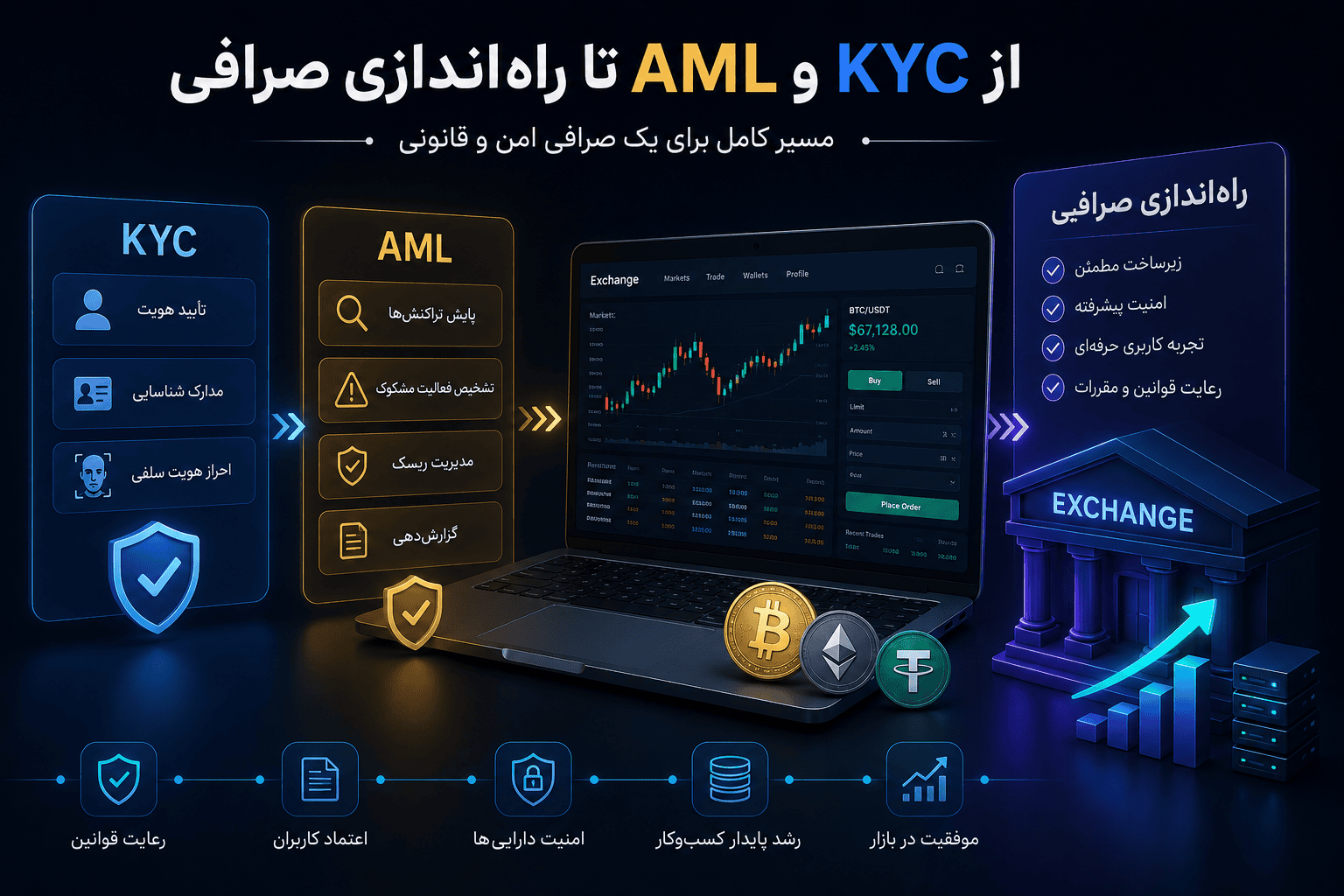 KYC و AML در صرافی ارز دیجیتال چیست؟ تفاوت، کاربرد و اهمیت