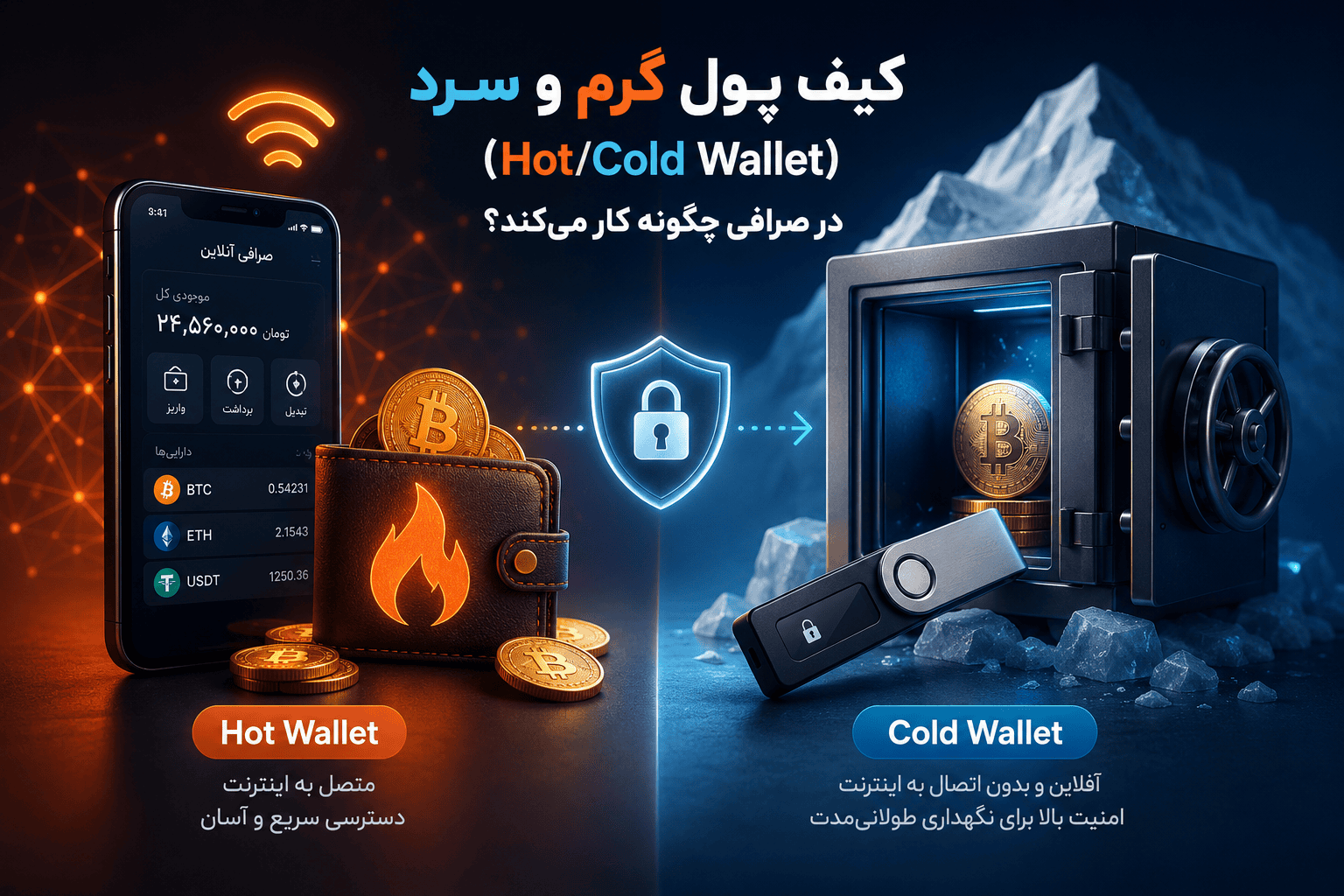 کیف پول گرم و سرد در صرافی چگونه کار می‌کند؟